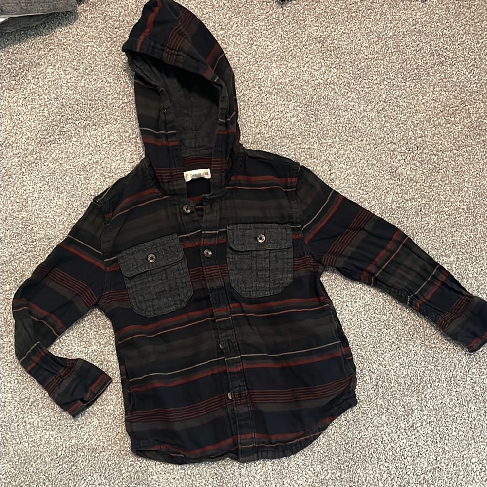Tucker + Tate Toddler Boys Fall Flannel Button Down Shirt with Hood
